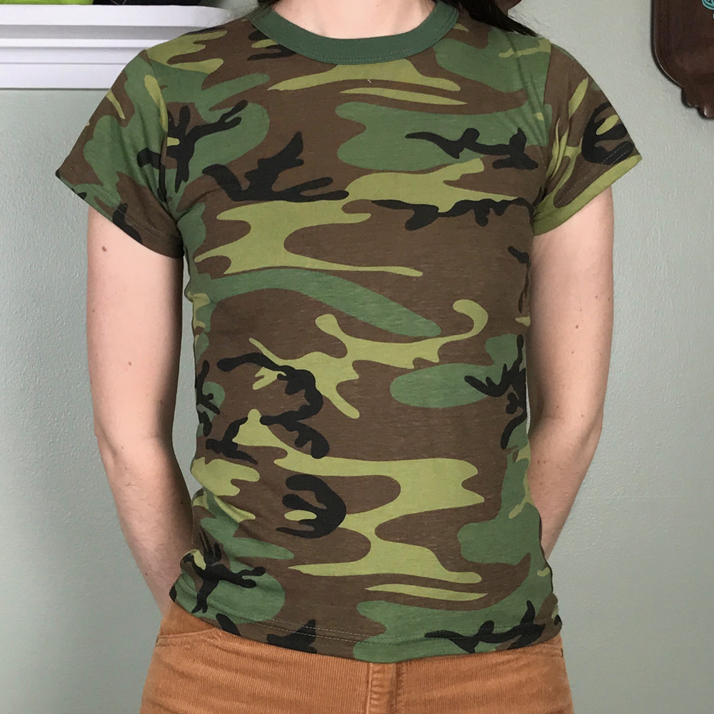 Army Camouflage Baby Tee Top Youth Medium